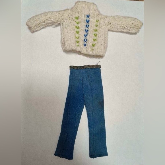 Barbie White Sweater and Blue Pants Set - Picture 1 of 5